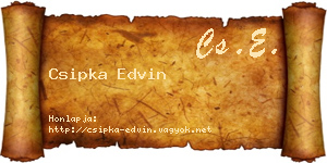 Csipka Edvin névjegykártya
